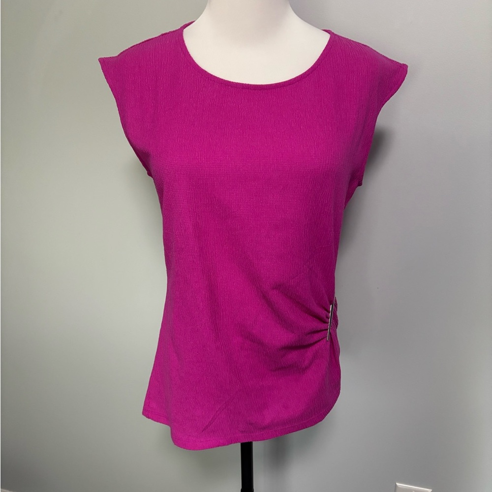 Calvin Klein Pink Fitted Asymmetrical Tee size S
